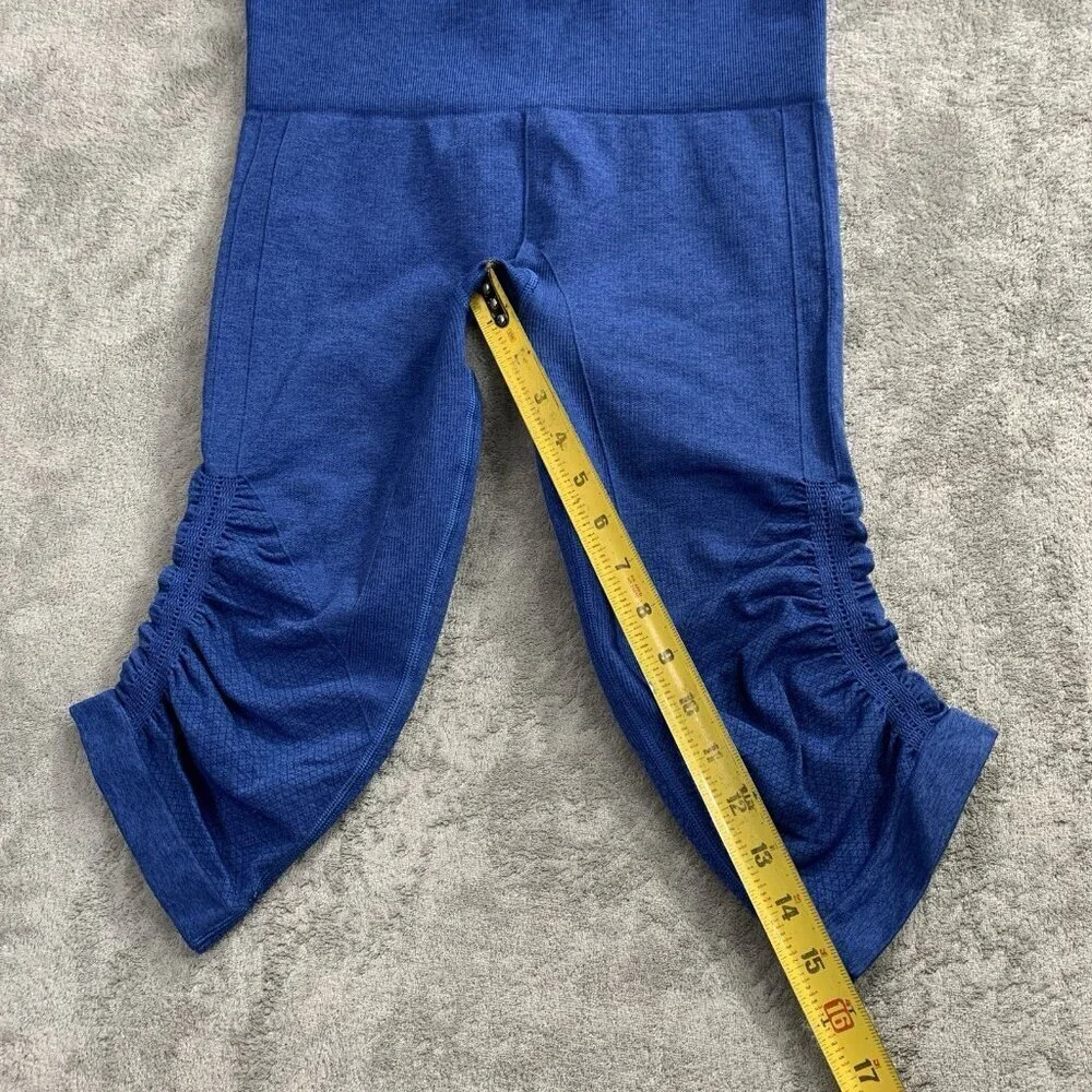 Lululemon Leggings Womens 6 Blue In The Flow Crop II Seamless Athleisure Workout